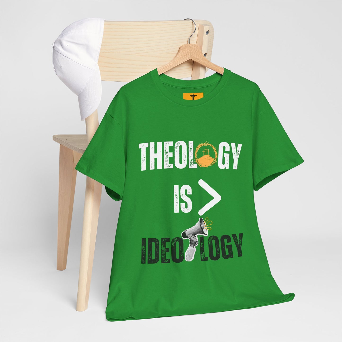 Theology is > Ideology T-shirt.