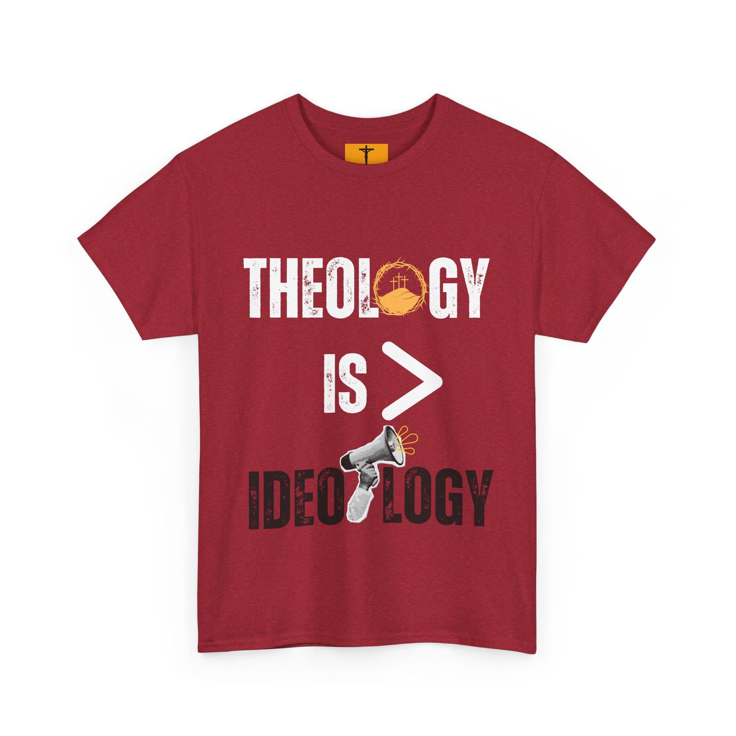Theology is > Ideology T-shirt.
